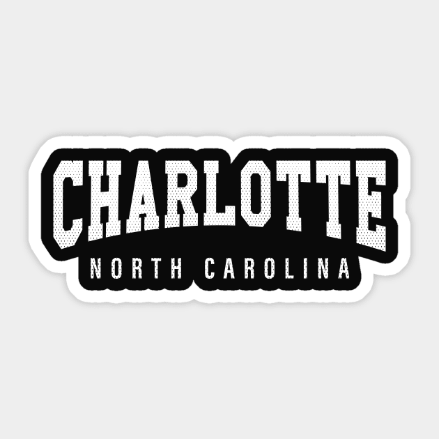 Charlotte, North Carolina - NC Football Typography Sticker by thepatriotshop